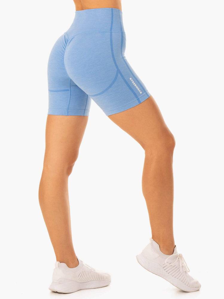 Women's Ryderwear Women Shorts Enhance Scrunch Bum Seamless Shorts Blue | NZ1959SO