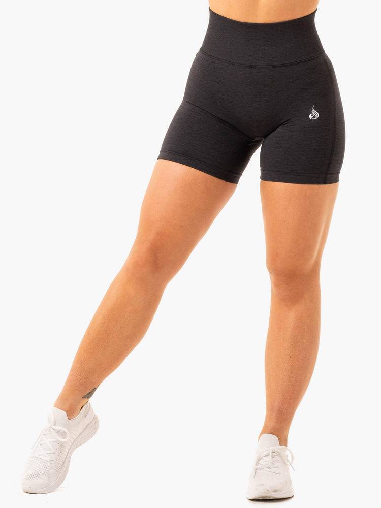 Women's Ryderwear Women Shorts Enhance Scrunch Bum Seamless Shorts Black | NZ2178VD