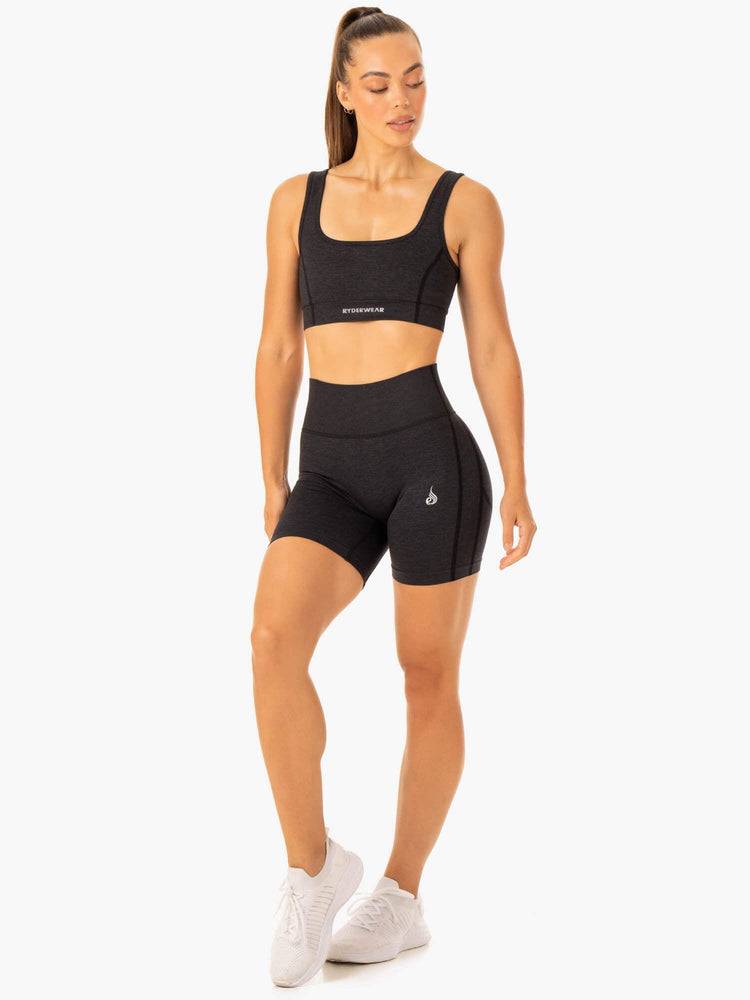 Women's Ryderwear Women Shorts Enhance Scrunch Bum Seamless Shorts Black | NZ2178VD