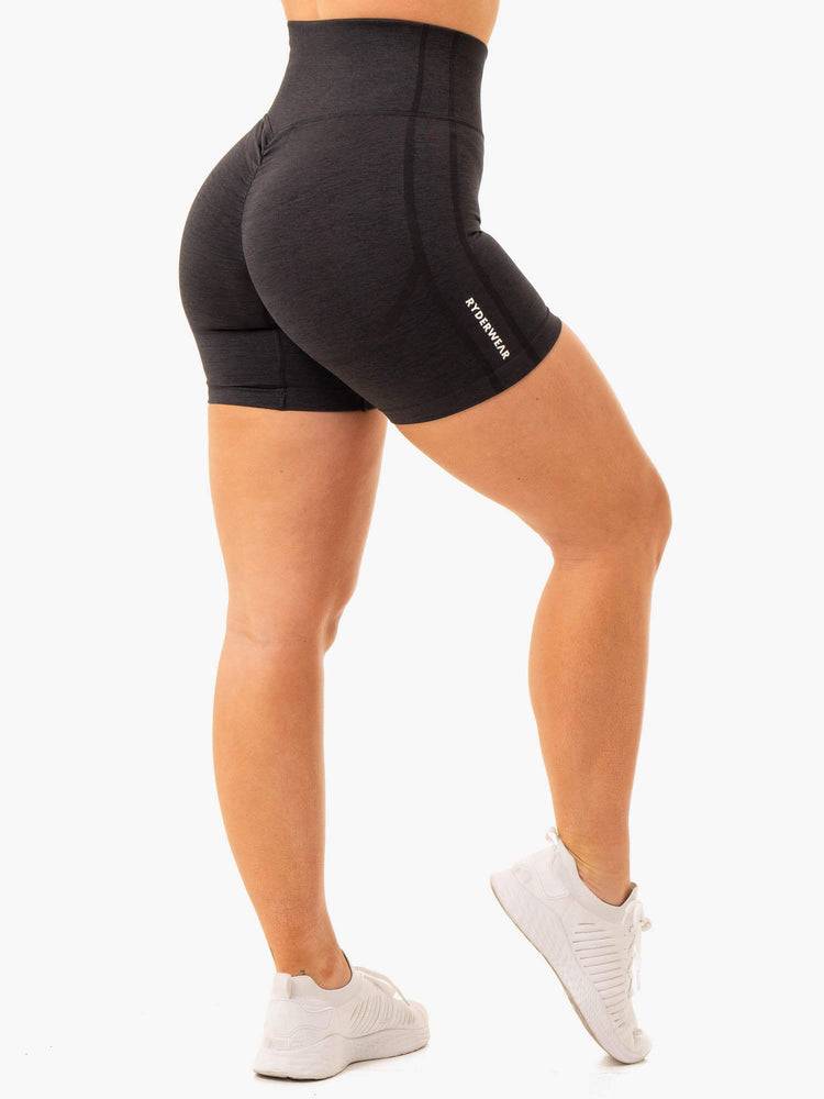 Women\'s Ryderwear Women Shorts Enhance Scrunch Bum Seamless Shorts Black | NZ2178VD