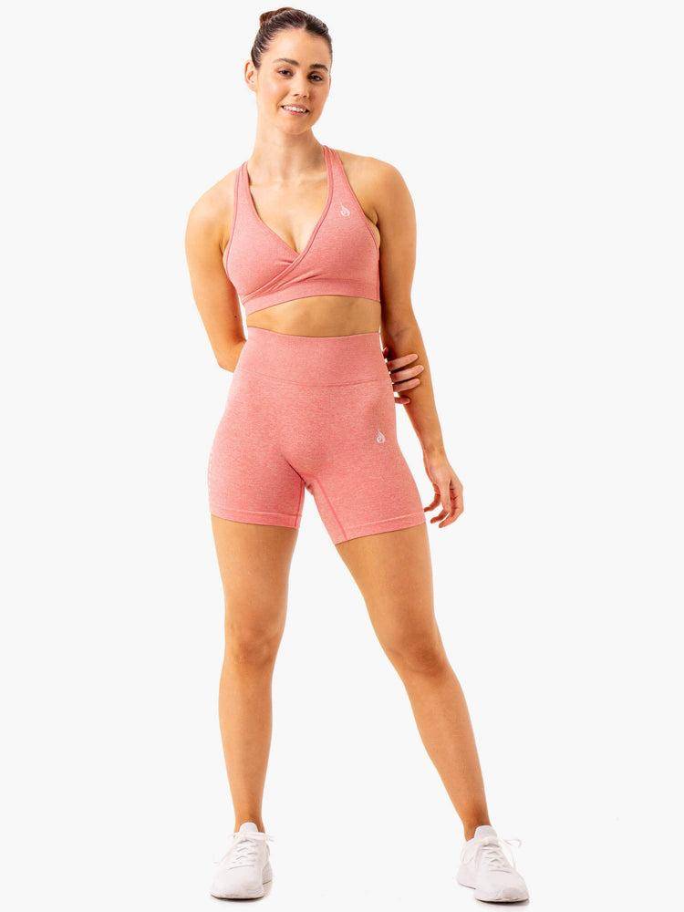 Women's Ryderwear Women Shorts Essential Seamless Shorts Pink Marl | NZ2054EX