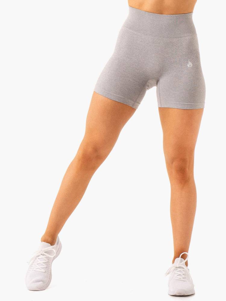 Women's Ryderwear Women Shorts Essential Seamless Shorts Light Grey Marl | NZ2056TV