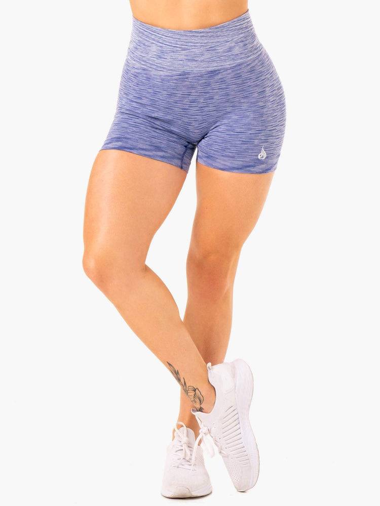 Women\'s Ryderwear Women Shorts Evolve Seamless High Waisted Shorts Blue | NZ2049BC