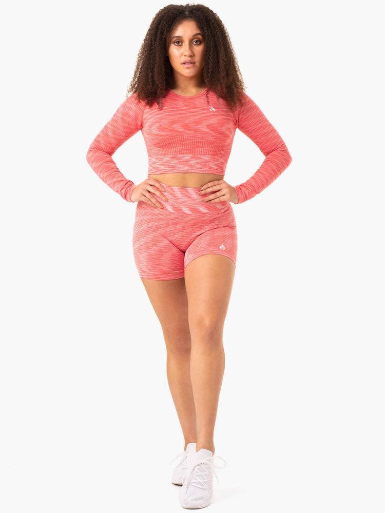 Women's Ryderwear Women Shorts Evolve Seamless High Waisted Shorts Coral | NZ2118GL