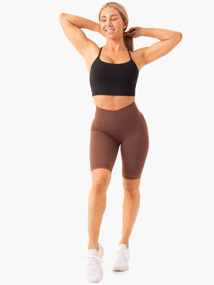 Women's Ryderwear Women Shorts Extend Compression Bike Shorts Chocolate | NZ2059IS