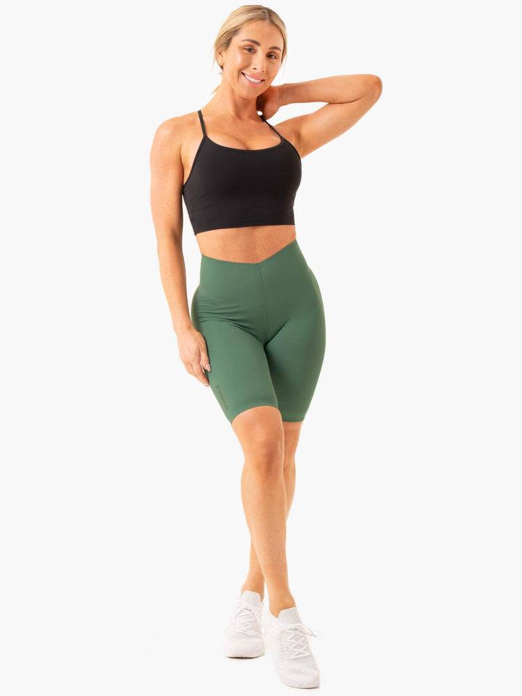 Women's Ryderwear Women Shorts Extend Compression Bike Shorts Dark Green | NZ2062AP