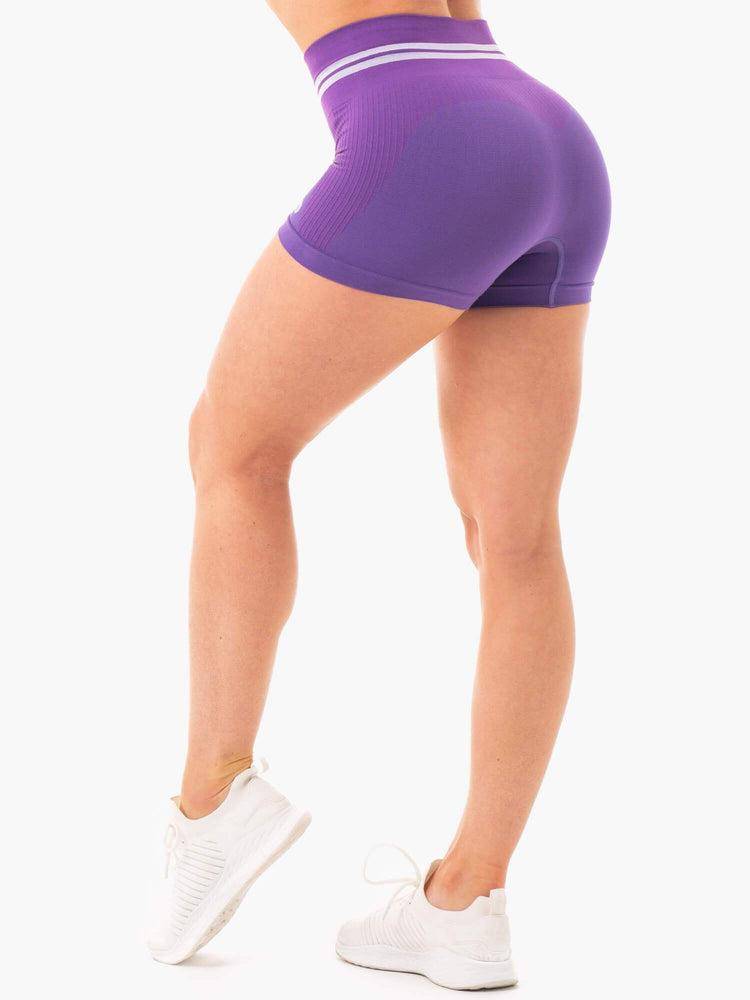 Women's Ryderwear Women Shorts Freestyle Seamless High Waisted Shorts Purple | NZ1934DN