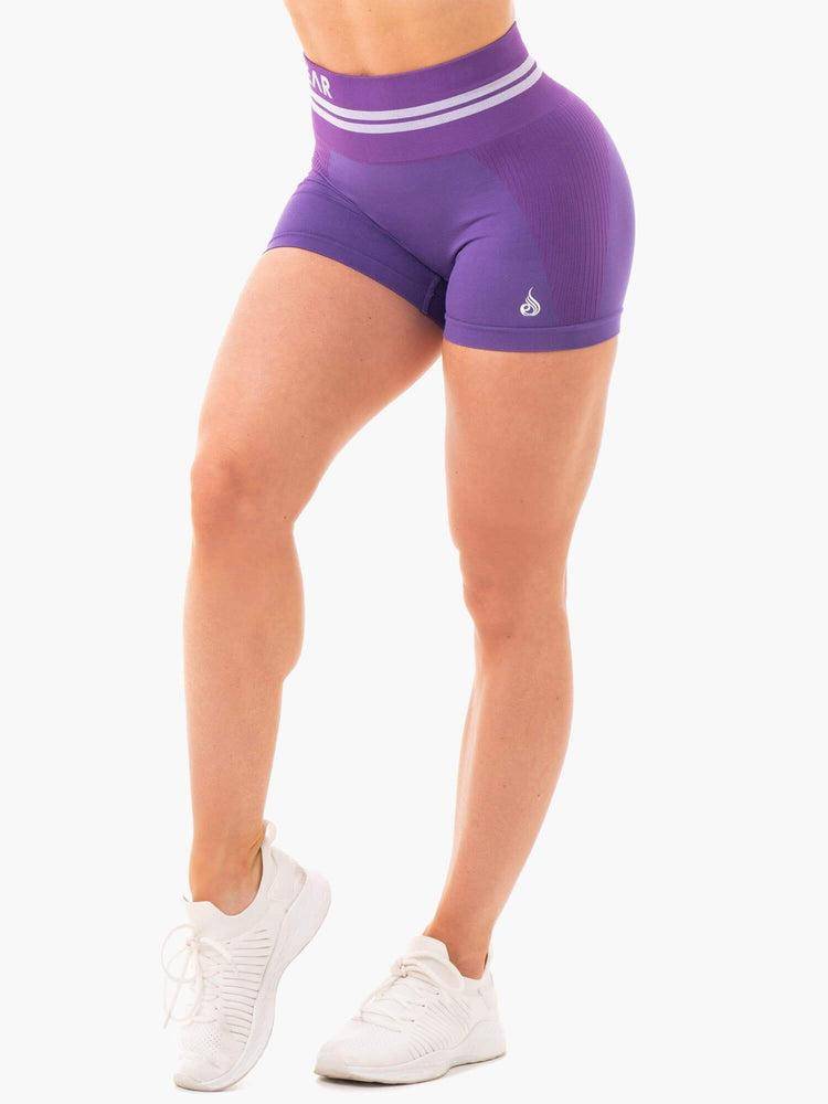 Women\'s Ryderwear Women Shorts Freestyle Seamless High Waisted Shorts Purple | NZ1934DN