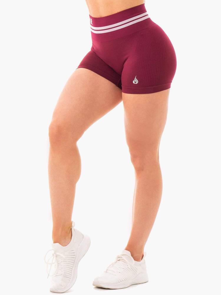 Women\'s Ryderwear Women Shorts Freestyle Seamless High Waisted Shorts Burgundy | NZ2006UT