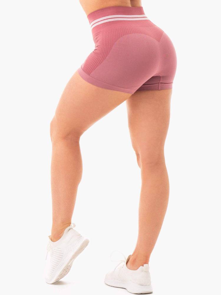 Women's Ryderwear Women Shorts Freestyle Seamless High Waisted Shorts Dusty Pink | NZ2190OR