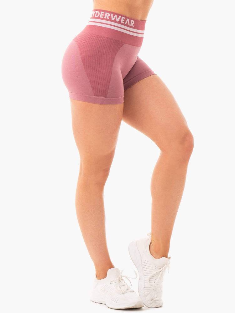 Women's Ryderwear Women Shorts Freestyle Seamless High Waisted Shorts Dusty Pink | NZ2190OR