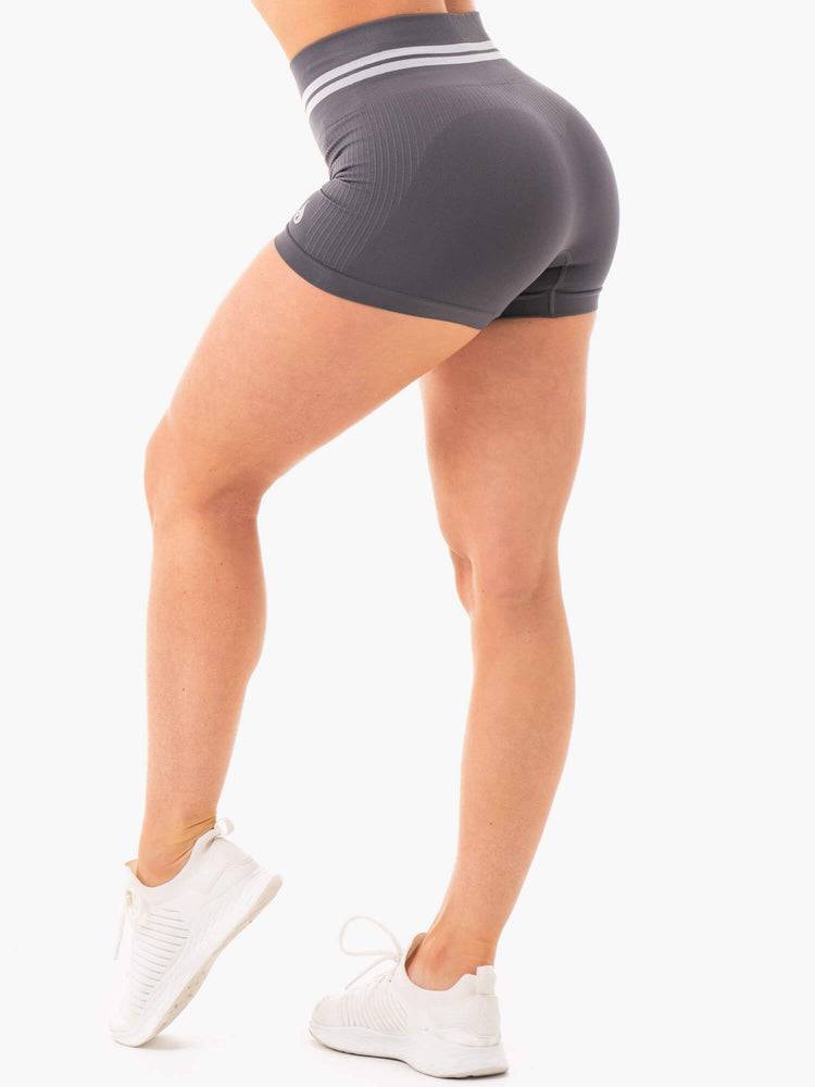 Women's Ryderwear Women Shorts Freestyle Seamless High Waisted Shorts Charcoal | NZ2203CE