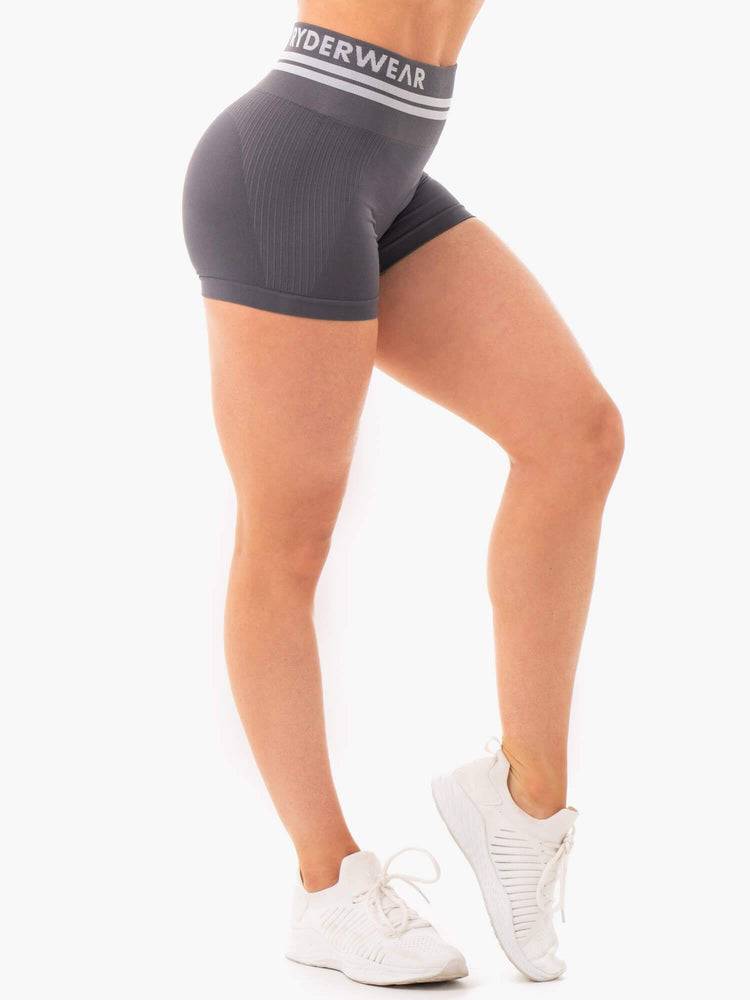 Women's Ryderwear Women Shorts Freestyle Seamless High Waisted Shorts Charcoal | NZ2203CE