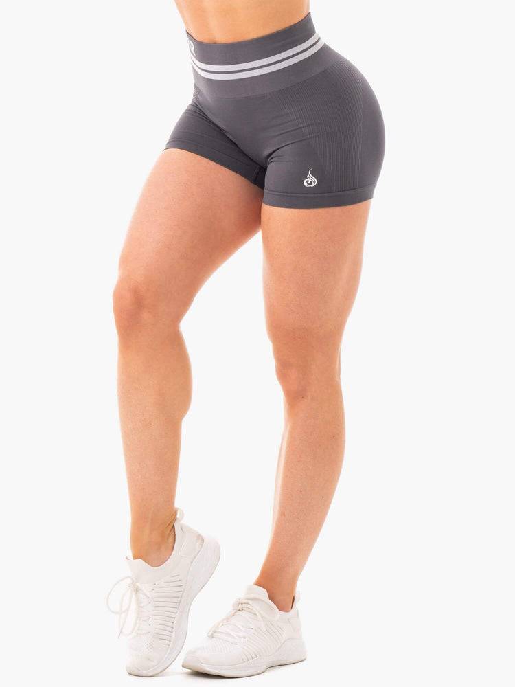 Women\'s Ryderwear Women Shorts Freestyle Seamless High Waisted Shorts Charcoal | NZ2203CE