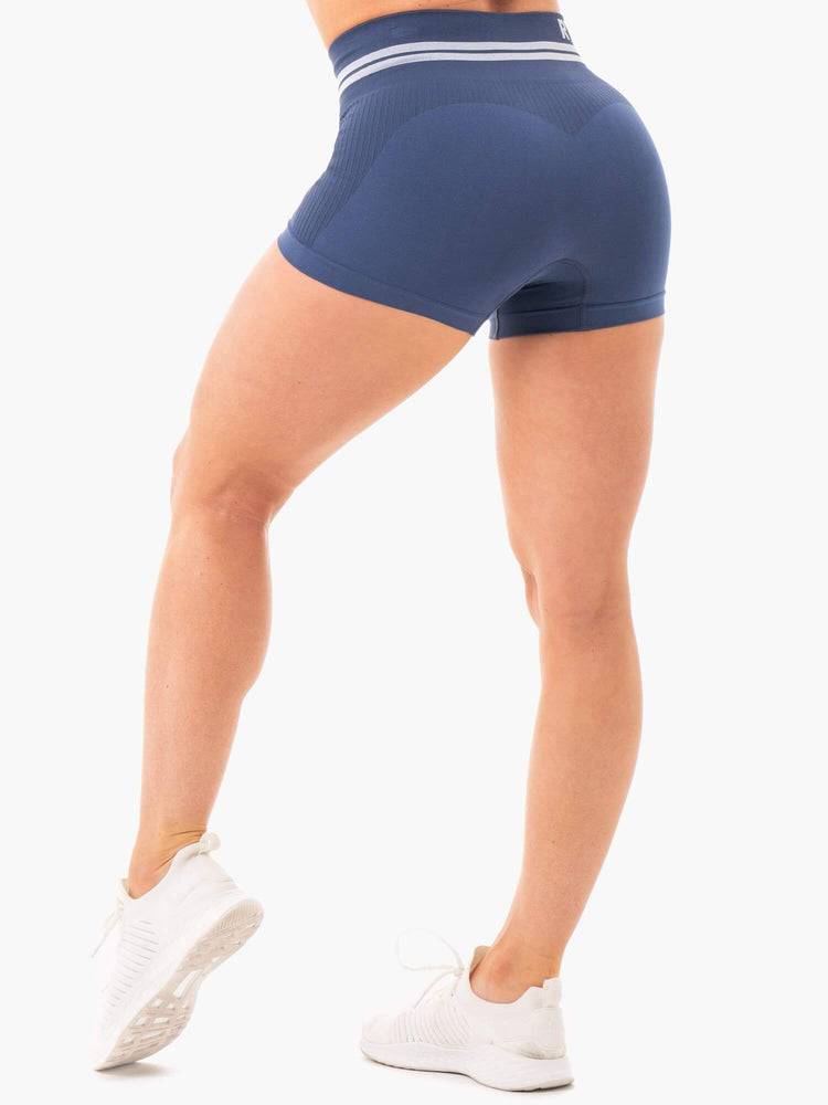 Women's Ryderwear Women Shorts Freestyle Seamless High Waisted Shorts Steel Blue | NZ2209WY