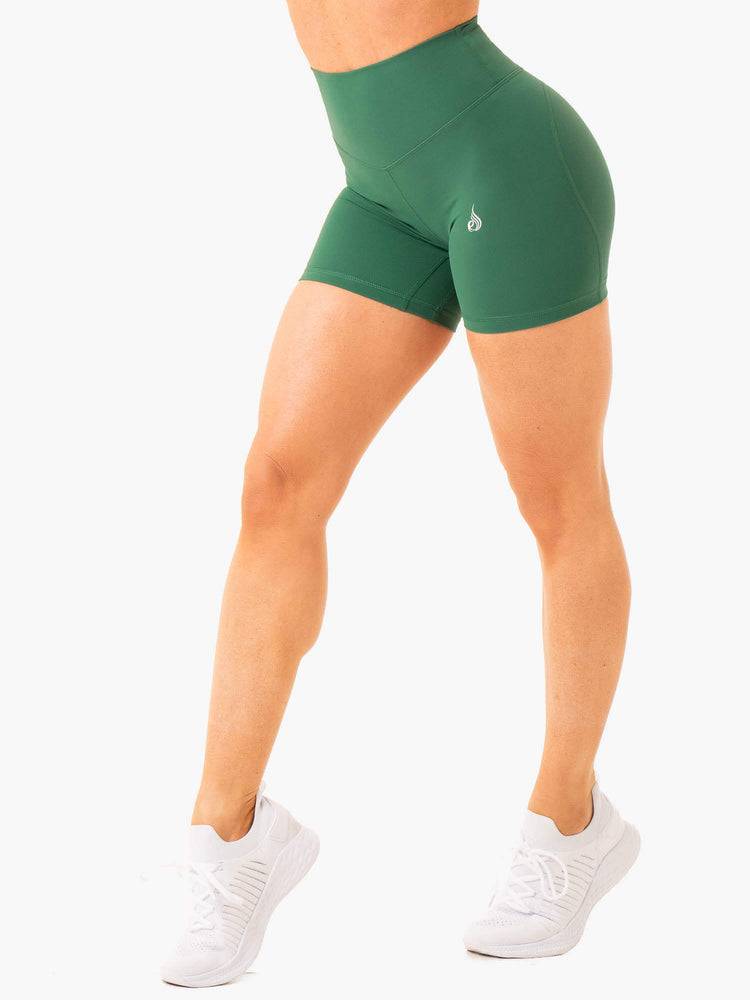 Women's Ryderwear Women Shorts Frequency High Waisted Shorts Emerald | NZ1963HK