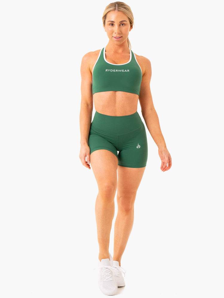 Women's Ryderwear Women Shorts Frequency High Waisted Shorts Emerald | NZ1963HK