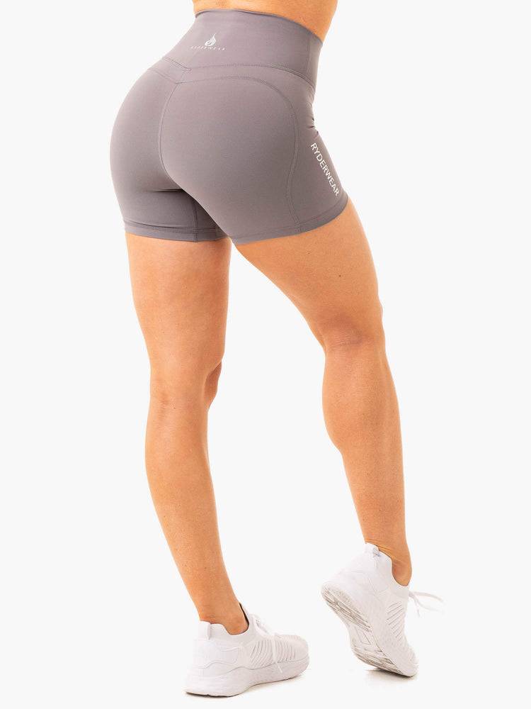 Women's Ryderwear Women Shorts Frequency High Waisted Shorts Smoke Grey | NZ2092GL