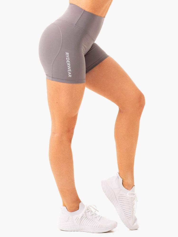 Women's Ryderwear Women Shorts Frequency High Waisted Shorts Smoke Grey | NZ2092GL