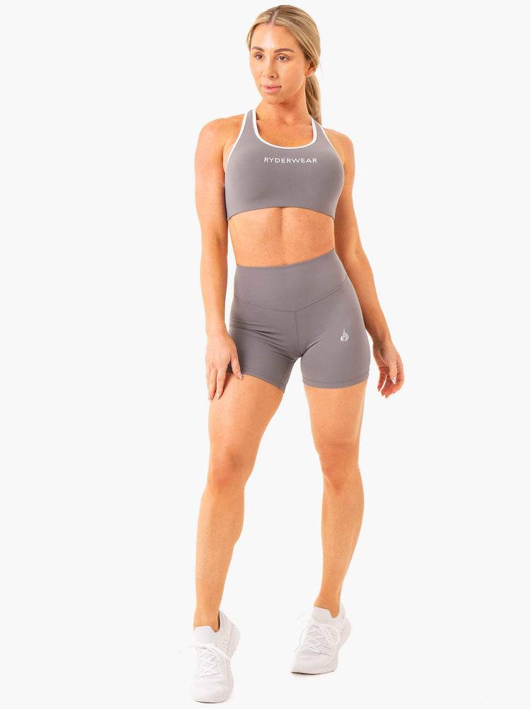 Women's Ryderwear Women Shorts Frequency High Waisted Shorts Smoke Grey | NZ2092GL