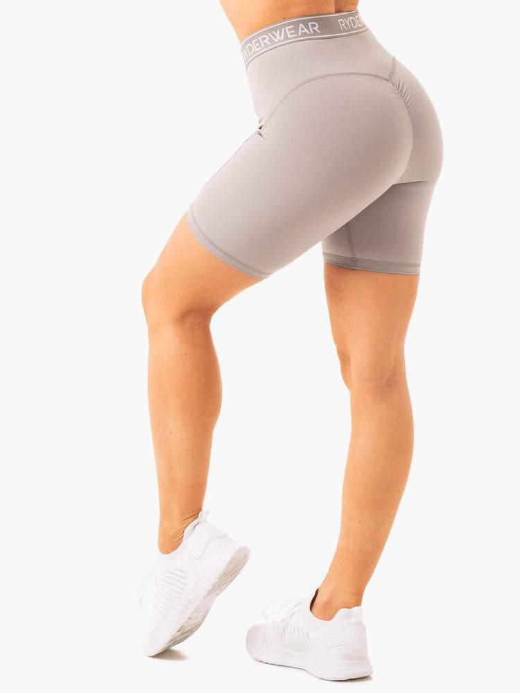 Women's Ryderwear Women Shorts Level Up High Waisted Scrunch Shorts Steel Grey | NZ2085IS