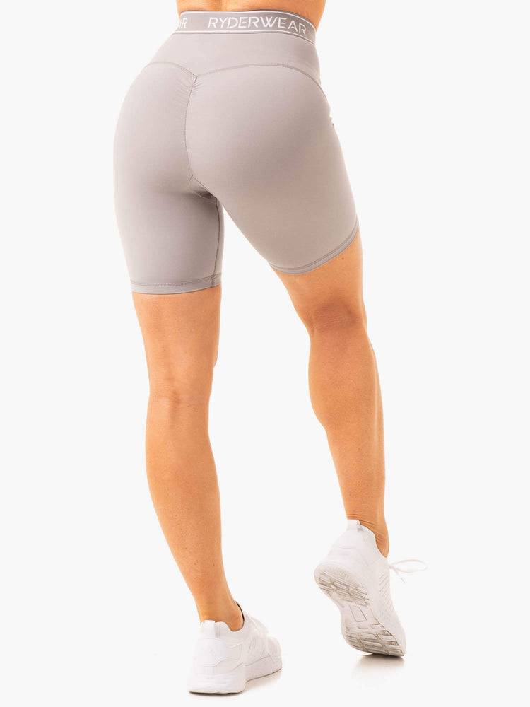 Women's Ryderwear Women Shorts Level Up High Waisted Scrunch Shorts Steel Grey | NZ2085IS