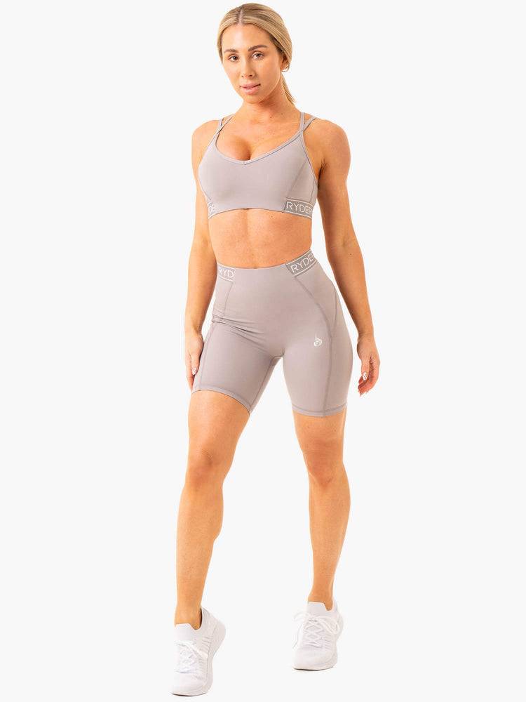 Women's Ryderwear Women Shorts Level Up High Waisted Scrunch Shorts Steel Grey | NZ2085IS