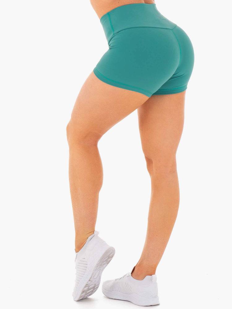 Women's Ryderwear Women Shorts Motion High Waisted Shorts Teal | NZ2173KI