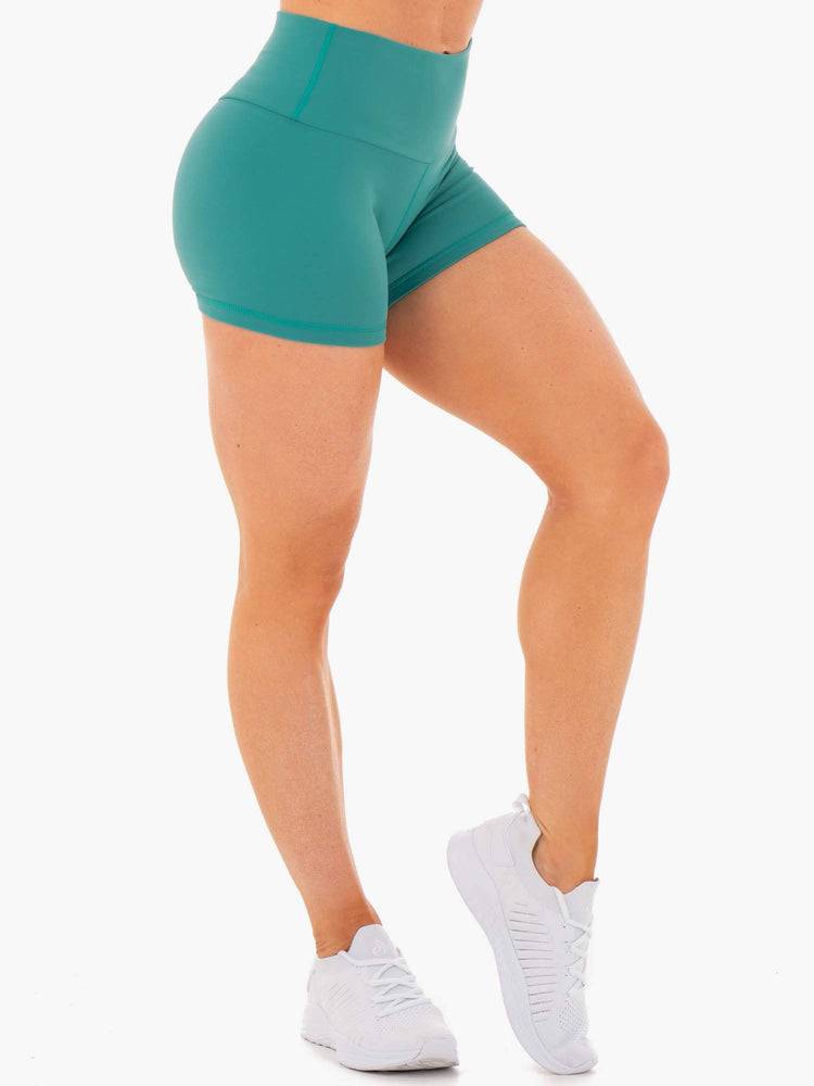 Women's Ryderwear Women Shorts Motion High Waisted Shorts Teal | NZ2173KI