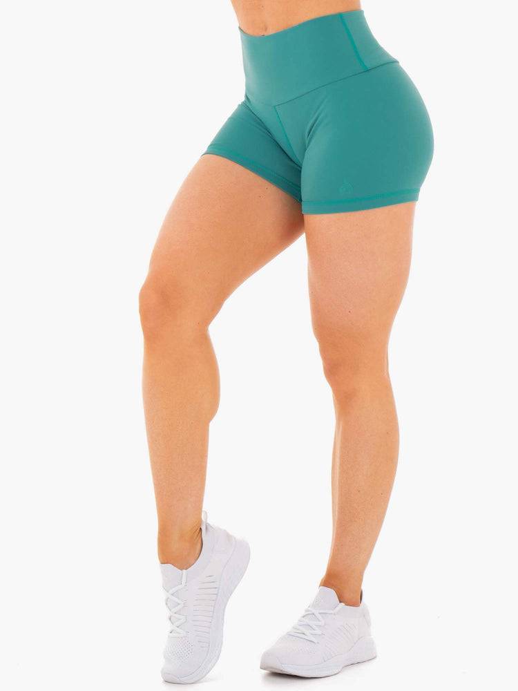 Women\'s Ryderwear Women Shorts Motion High Waisted Shorts Teal | NZ2173KI