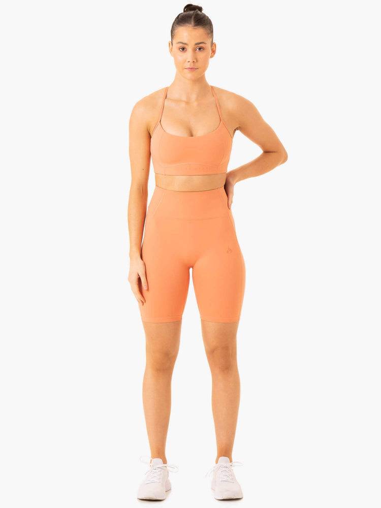 Women's Ryderwear Women Shorts NKD Frame High Waisted Bike Shorts Terracotta | NZ2061PQ