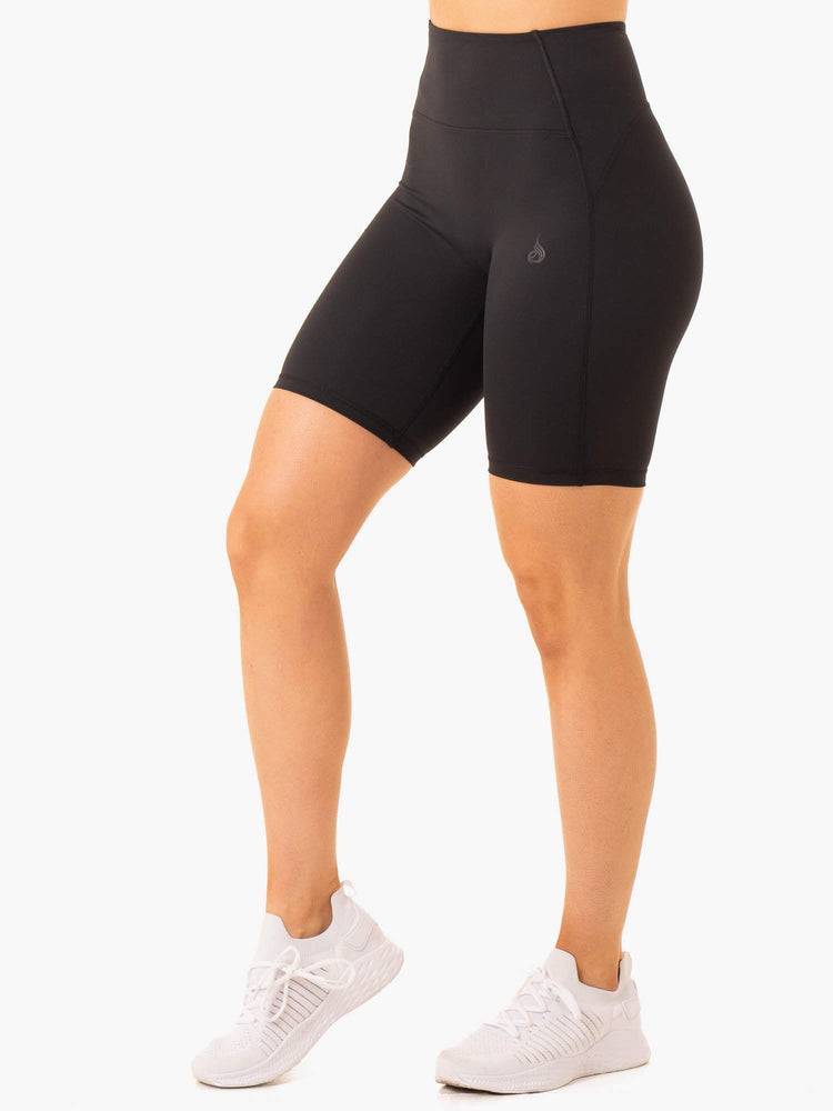 Women\'s Ryderwear Women Shorts NKD Frame High Waisted Bike Shorts Black | NZ2115SO