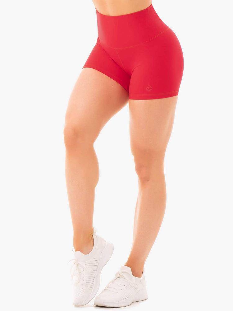 Women\'s Ryderwear Women Shorts NKD High Waisted Shorts Red | NZ1967ZG