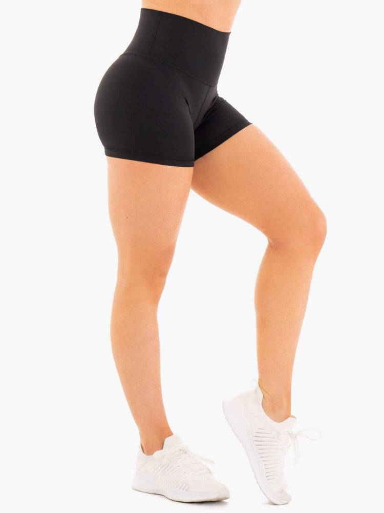 Women's Ryderwear Women Shorts NKD High Waisted Shorts Black | NZ2053WY