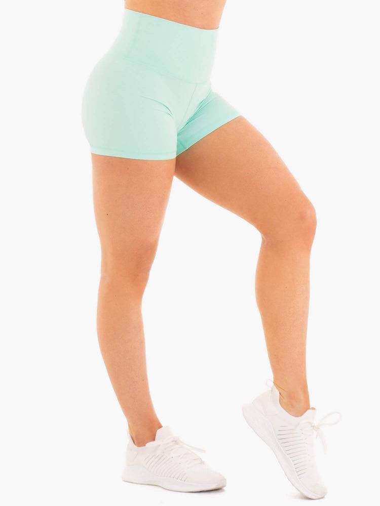 Women's Ryderwear Women Shorts NKD High Waisted Shorts Aqua | NZ2191PQ