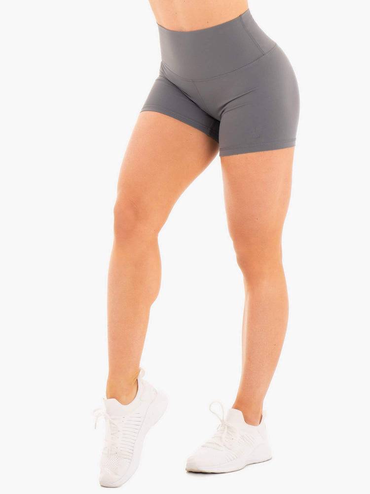 Women\'s Ryderwear Women Shorts NKD High Waisted Shorts Charcoal | NZ2206NB