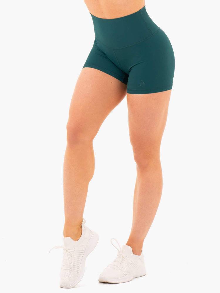 Women\'s Ryderwear Women Shorts NKD High Waisted Shorts Teal | NZ2207MA