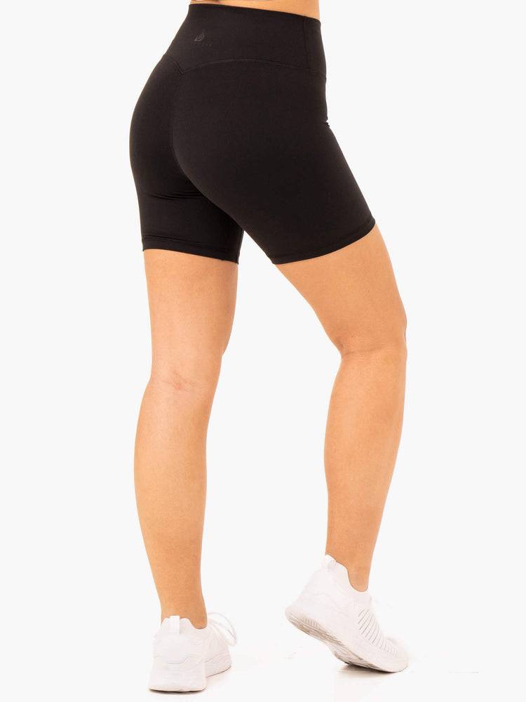 Women's Ryderwear Women Shorts NKD Refine High Waisted Shorts Black | NZ2009PQ