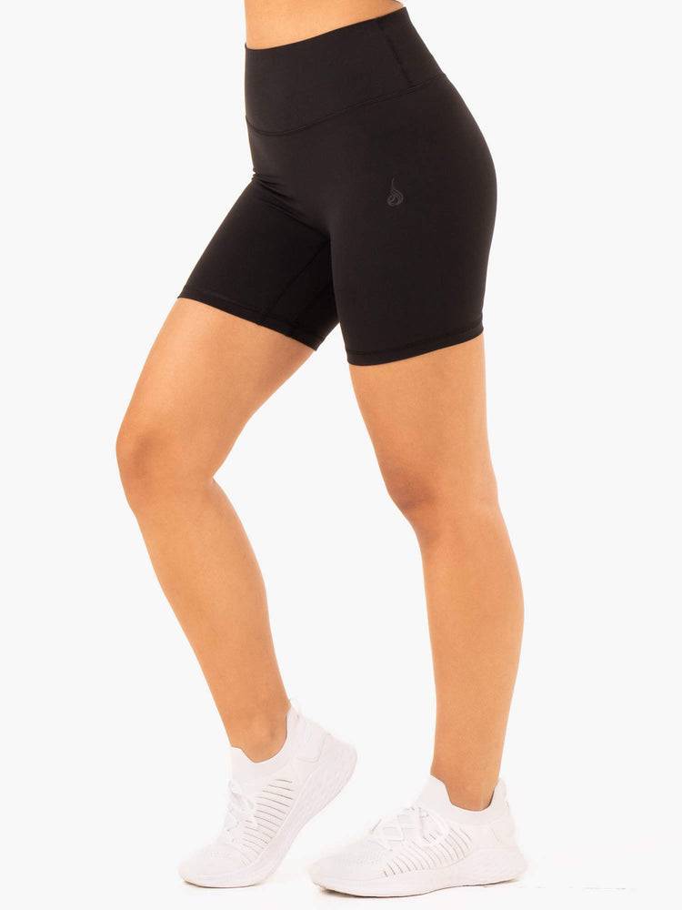 Women's Ryderwear Women Shorts NKD Refine High Waisted Shorts Black | NZ2009PQ