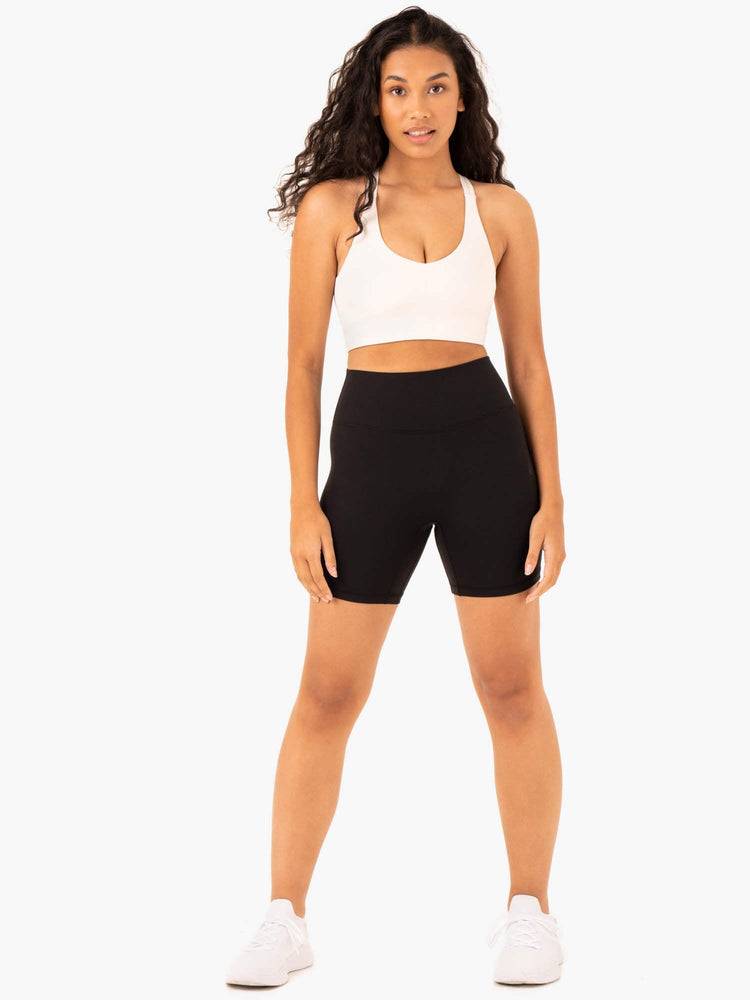 Women's Ryderwear Women Shorts NKD Refine High Waisted Shorts Black | NZ2009PQ