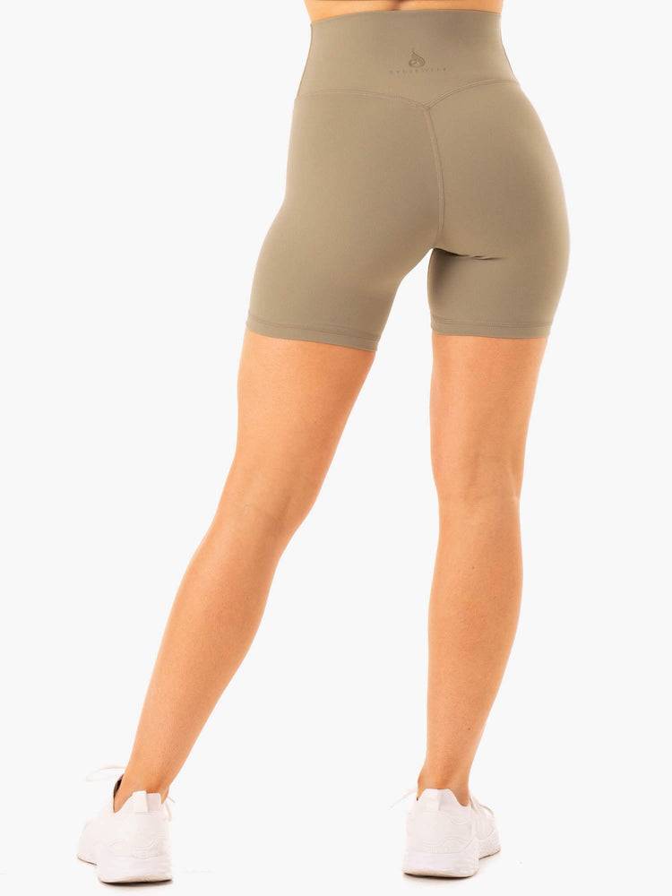 Women's Ryderwear Women Shorts NKD Refine High Waisted Shorts Khaki | NZ2162UT