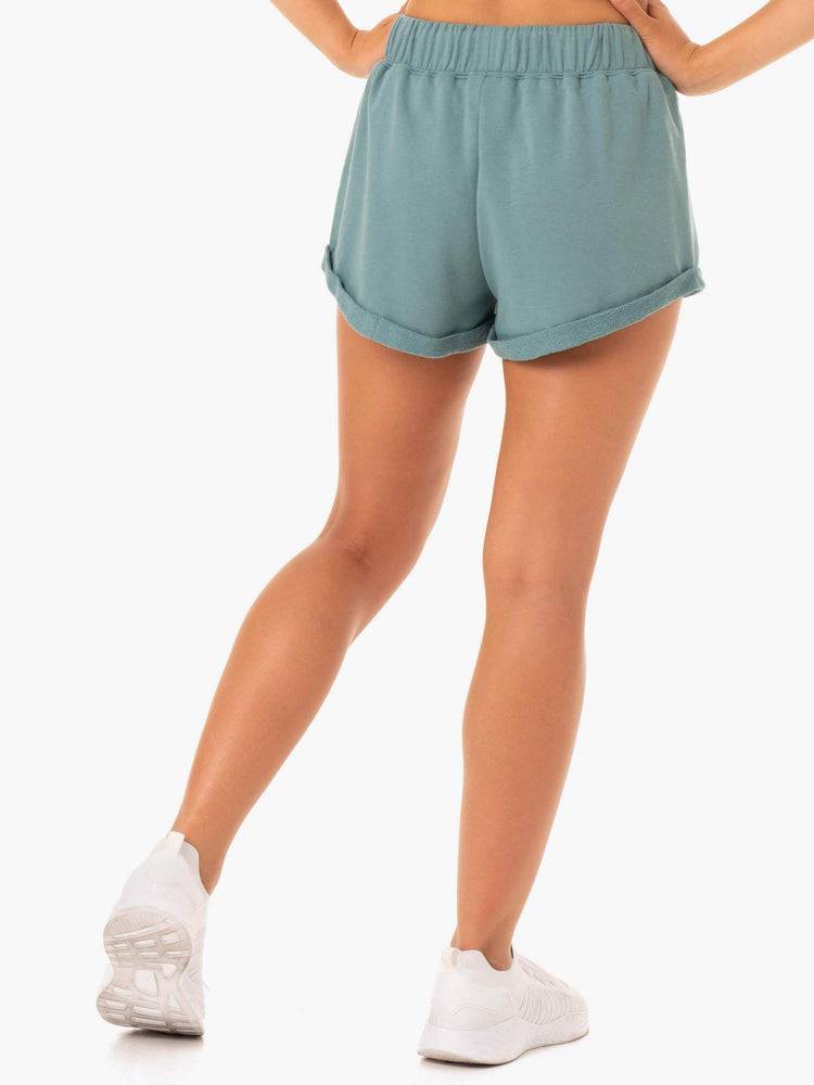 Women's Ryderwear Women Shorts Off Duty Fleece Shorts Sage Marl | NZ1956OR