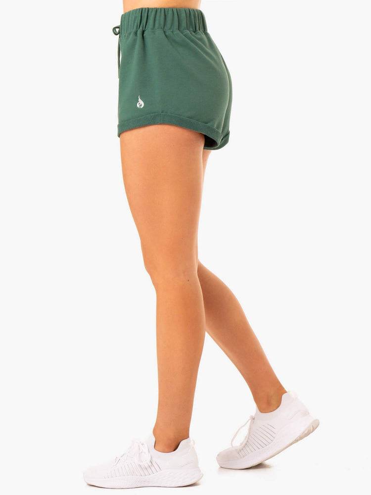 Women's Ryderwear Women Shorts Off Duty Fleece Shorts Green | NZ2018LH