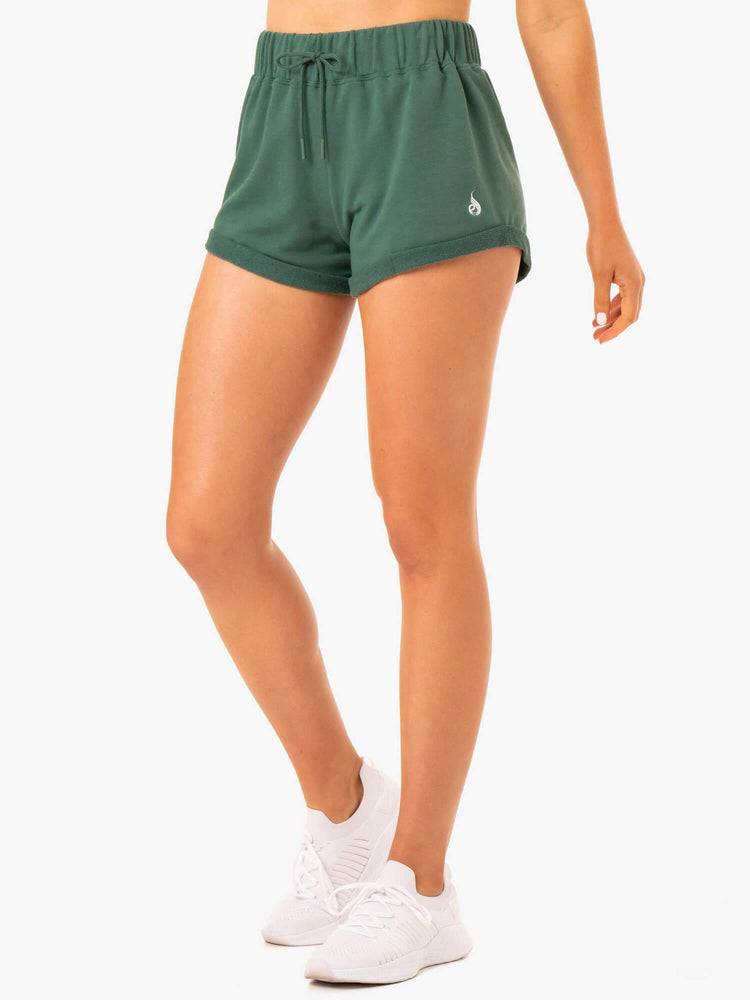 Women\'s Ryderwear Women Shorts Off Duty Fleece Shorts Green | NZ2018LH