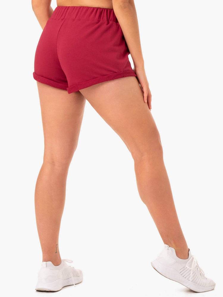 Women's Ryderwear Women Shorts Off Duty Fleece Shorts Burgundy | NZ2140AP