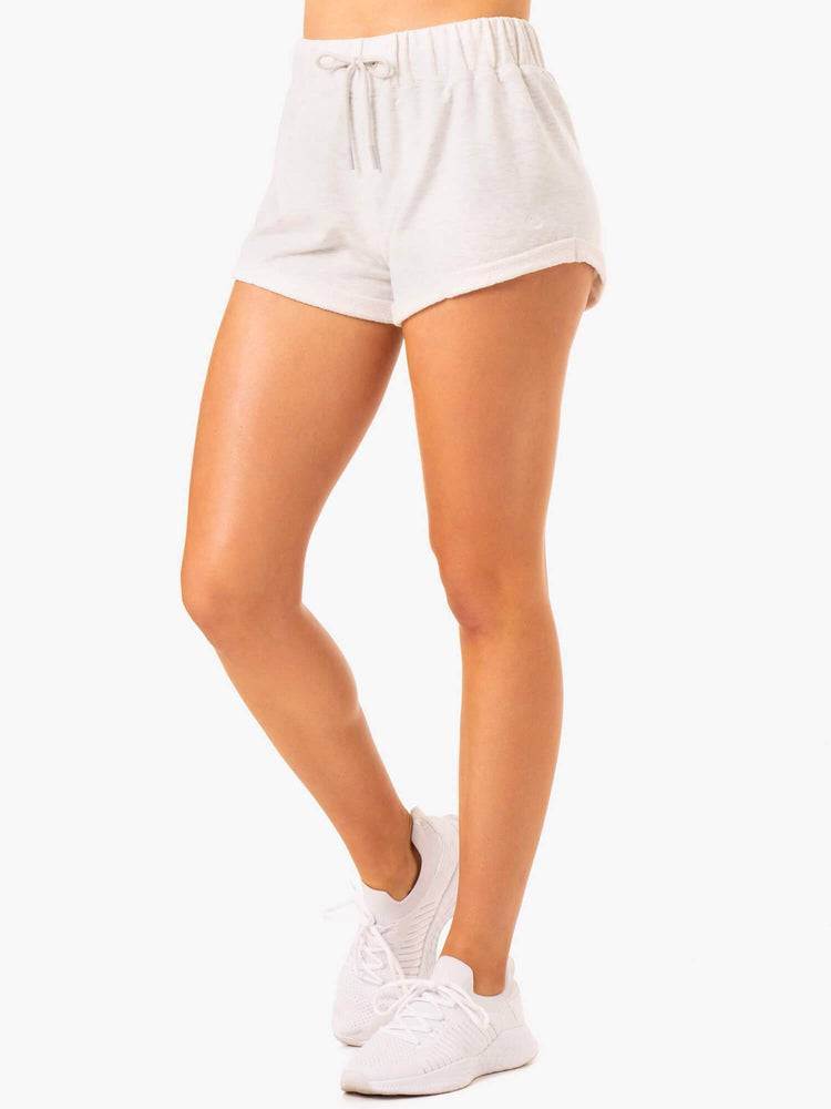 Women's Ryderwear Women Shorts Off Duty Fleece Shorts Snow Grey Marl | NZ2170GL