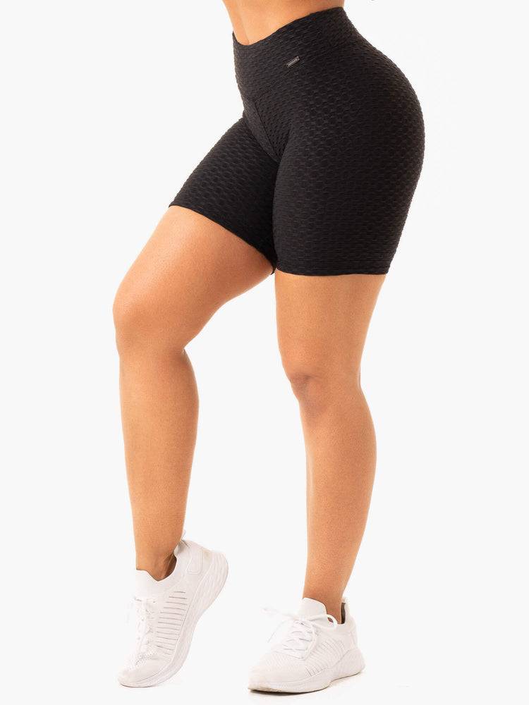 Women's Ryderwear Women Shorts Optic Scrunch Bum Shorts Black | NZ2001WY