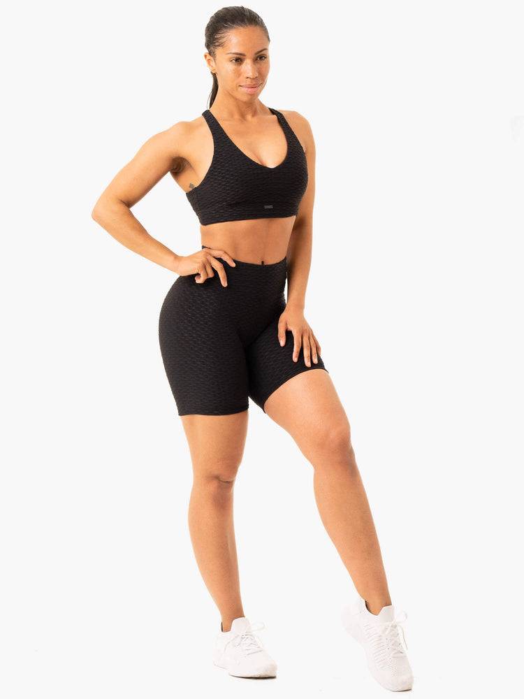 Women's Ryderwear Women Shorts Optic Scrunch Bum Shorts Black | NZ2001WY