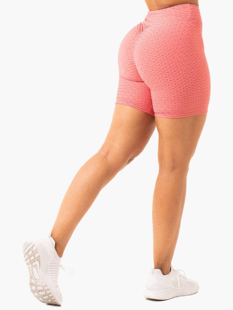 Women's Ryderwear Women Shorts Optic Scrunch Bum Shorts Lipstick Pink | NZ2064DN