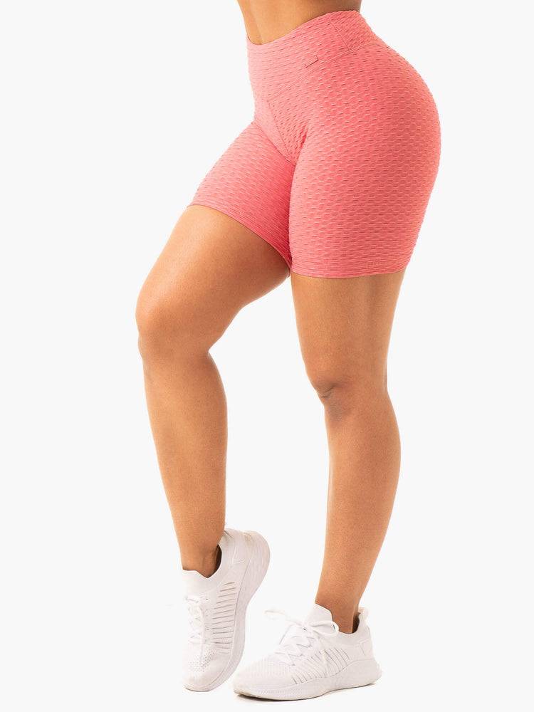 Women's Ryderwear Women Shorts Optic Scrunch Bum Shorts Lipstick Pink | NZ2064DN